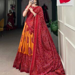 Bandhani Lehenga Choli Set with Dupatta