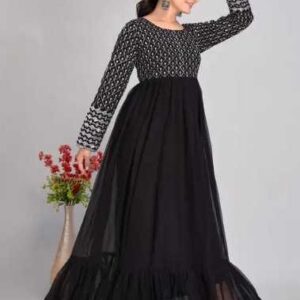 Embroidered Georgette Anarkali Gown – Elegant Party Wear