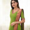 Silk Border V-Neck Kurti with Dupatta – Elegant Festive Wear