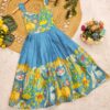 Girls Printed Cotton Frock Dress – Sleeveless Flared Party & Casual Wear