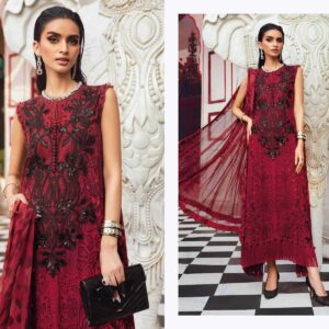 Luxury Designer Embroidered Party Wear Suit Set with Printed Dupatta for Women