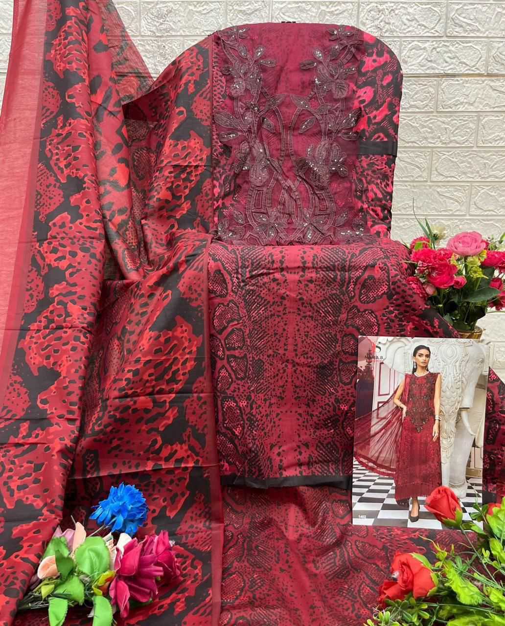 Luxury Designer Embroidered Party Wear Suit Set with Printed Dupatta for Women - Image 4